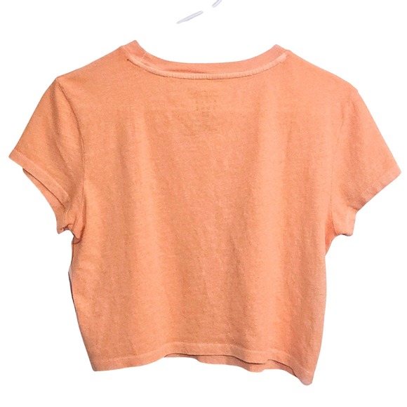 Billabong Womens Cropped T Shirt Orange Hand Dyed Tropical Medium Beach Surf - Picture 5 of 7